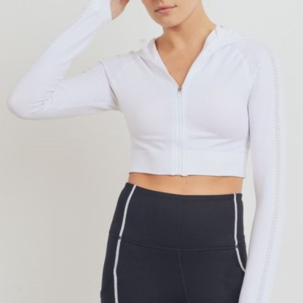 Crop Hoodie Long-Sleeved Jacket